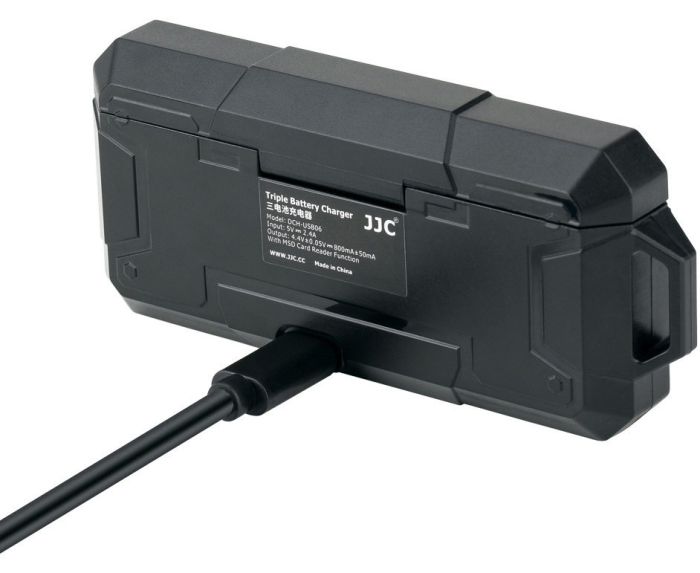 Зарядний пристрій JJC-TC-GP3 для акумуляторів GoPro AABAT-001 (AHDBT-501) з картридером microSD/TF card