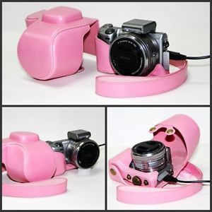 Футляр захисний - чохол для фотоапаратів SONY NEX-5, NEX-5C, NEX-5T, NEX-5R, A5000 - рожевий