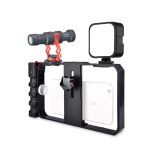 Комплект універсальний тримач для телефона + LED світло + мікрофон + пульт — small rig комплект VM-D02 KIT No3