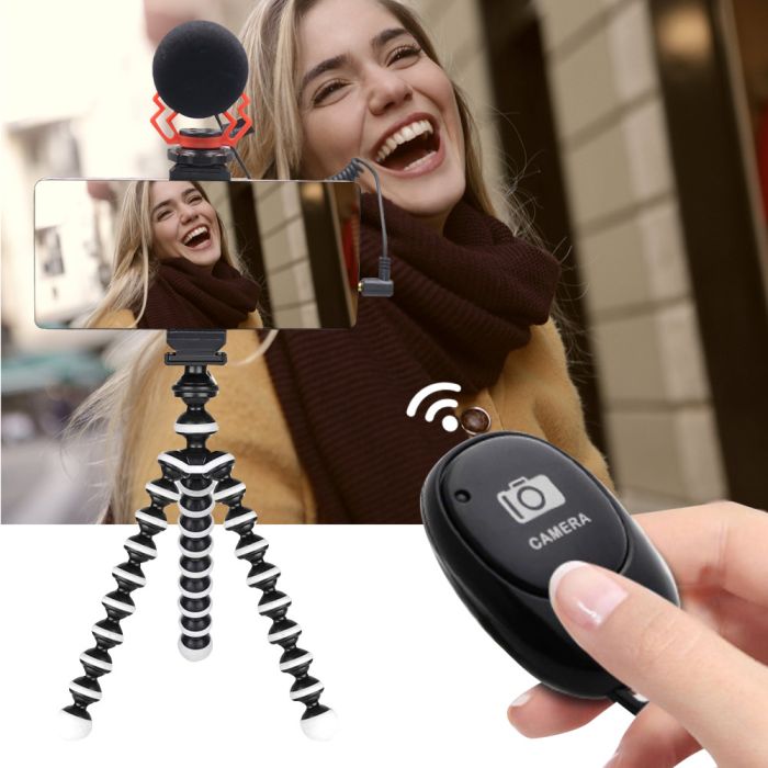 Набір штатив із кріпленням для телефона + кріпленням для екшн камер + мікрофон + пульт комплект VM-D02 KIT 2GO