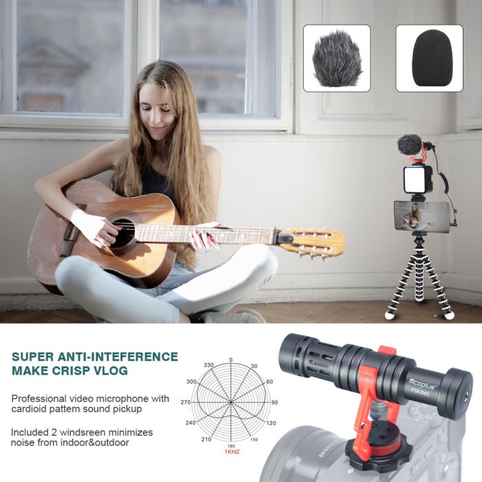 Набір штатив із кріпленням для телефона + кріпленням для екшн камер + мікрофон + пульт комплект VM-D02 KIT 2GO