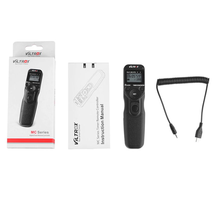 Провідний пульт управління тросик Viltrox з таймером та LCD - MC-C3 (аналог TC-80N3) для CANON програмований