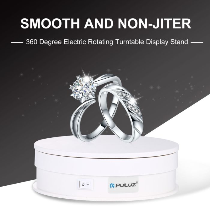 Поворотний стіл для предметної зйомки (макрозйомки) Puluz PU3048W 15 см, навантаження до 5 кг. білий
