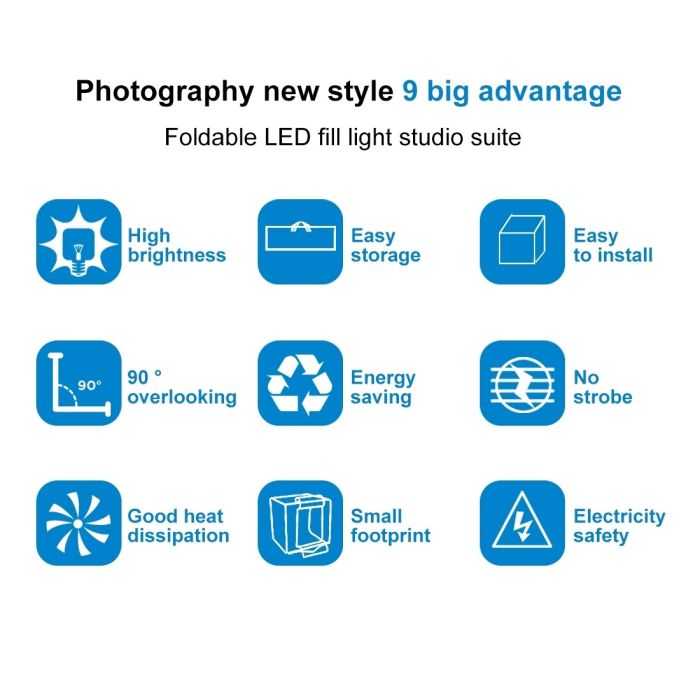 Лайтбокс (фотобокс) Puluz з LED світлом PU5080EU для предметної зйомки (макрозйомки) 80 х 80 х 80