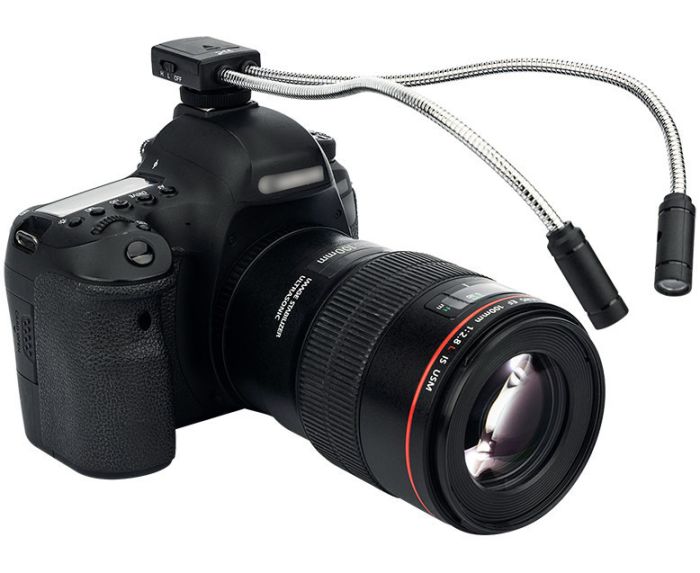 Гнучкий двопровідний макросвітло для дзеркальних камер LED-2DII (5 варіантів освітлення) від JJC