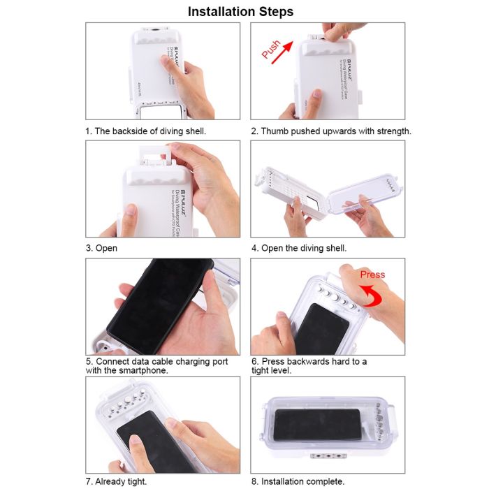 Аквабокс водонепроникний бокс для підводної зйомки дайвінгу Puluz PU9100W для смартфона на Android та Type-C