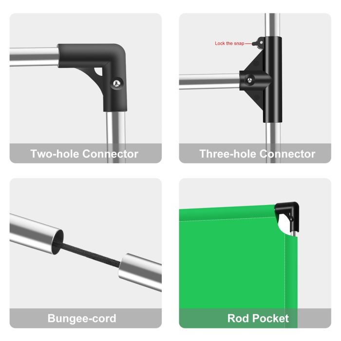 Установка, система фону PU5203G від Puluz - хромокей (зелений) 2.0 х 2.0 - П образна розбірна система (ворота)