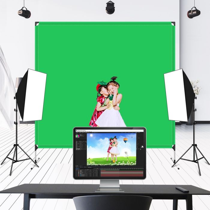 Установка, система фону PU5203G від Puluz - хромокей (зелений) 2.0 х 2.0 - П образна розбірна система (ворота)