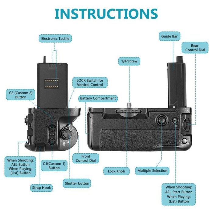 Батарейний блок (бустер) VG-C4EM - аналог для камер SONY A7 IV, A7r IV, A9 II