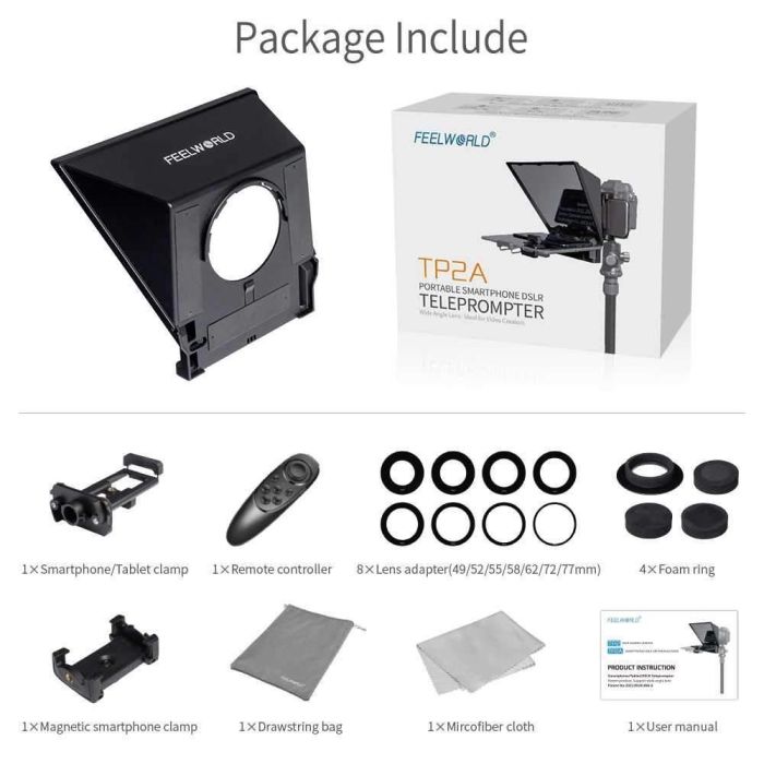 Телесуфлер - телепромтер Feelworld TP2A telepromter - суфлер для смартфона або планшета