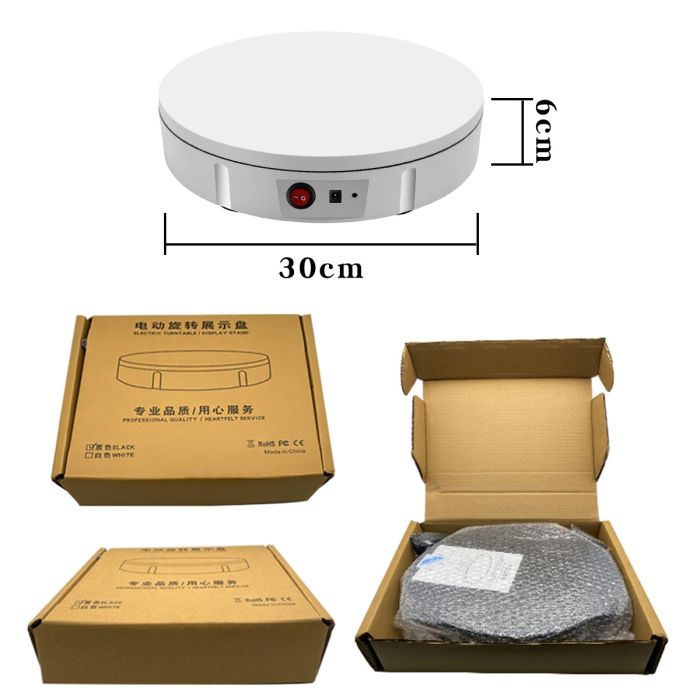 Поворотний, обертовий стіл для предметного знімання макрознімання Puluz DCA1268B 30 см навантаження до 100 кг! чорний