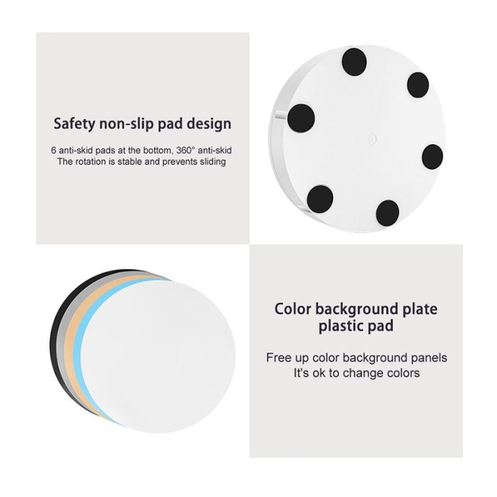 Поворотний стіл для предметної зйомки макрозйомки Puluz DCA1271W 42 см навантаження до 100 кг! білий