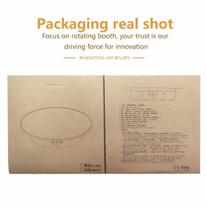 Поворотний стіл для предметної зйомки (макрозйомки) EDA001411401B 20 см, навантаження до 8 кг білий