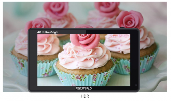 Накамерний монітор, дисплей FeelWorld LUT6S 6" дюймів (HDMI/SDI 2600nits HDR/3D LUT 4K)