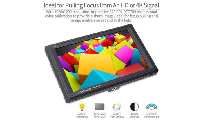 Накамерний монітор, дисплей FeelWorld FW279 7" дюймів 2200 cd/m² (4K)