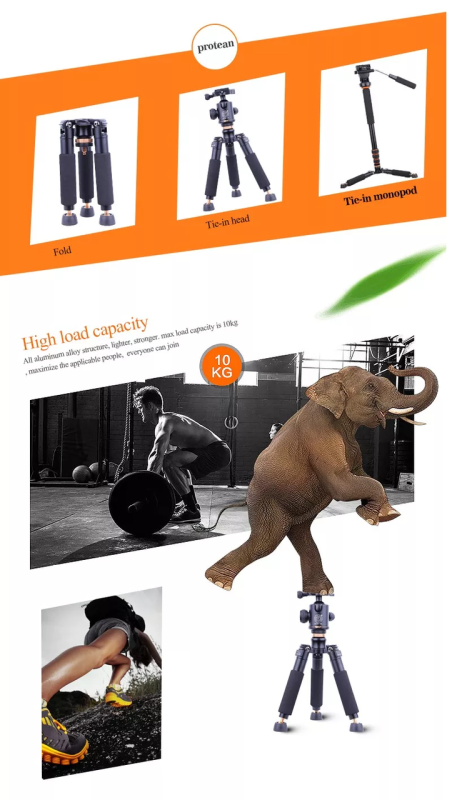 Металевий міні-штатив фірми QZSD для фотоапаратів та відеокамер Q-178