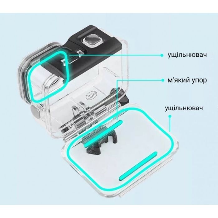 Аквабокс, водонепроникний бокс для екшн камер GoPro Hero 9, 10, 11, 12 (до 60 метрів) (код No XTGP558)