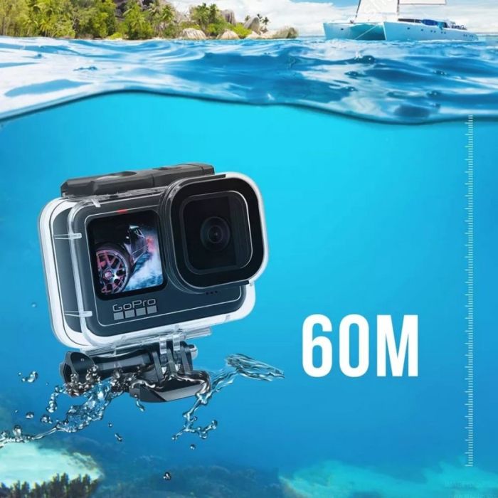 Аквабокс, водонепроникний бокс для екшн камер GoPro Hero 9, 10, 11, 12 (до 60 метрів) (код No XTGP558)