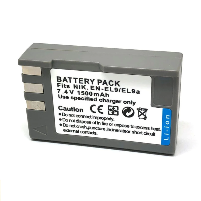 Акумулятори для фотоапаратів NIKON D40, D60, D40x, D3000, D5000, D3x - EN-EL9a (аналог) - 1500 ma