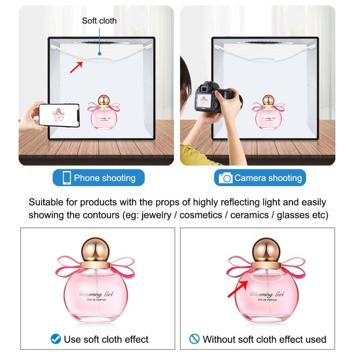 Лайткуб (лайтбокс, фотобокс) Puluz з LED світлом PU5032G для предметної зйомки (макрозйомки) 30 х 30 х 30