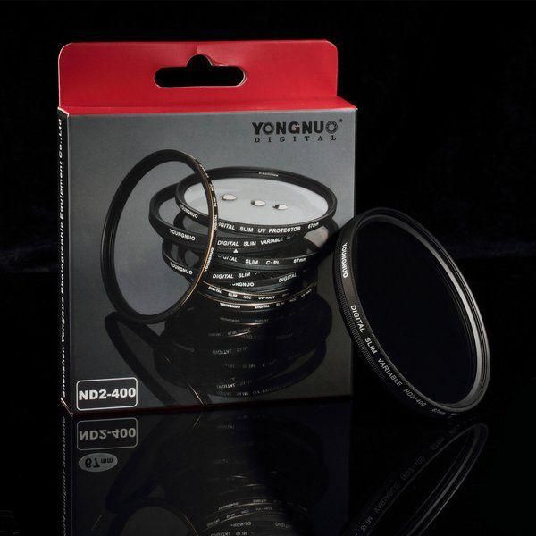Нейтрально-сірий світлофільтр YONGNUO із змінною щільністю 55 мм ND2 - ND400 (Slim Variable)