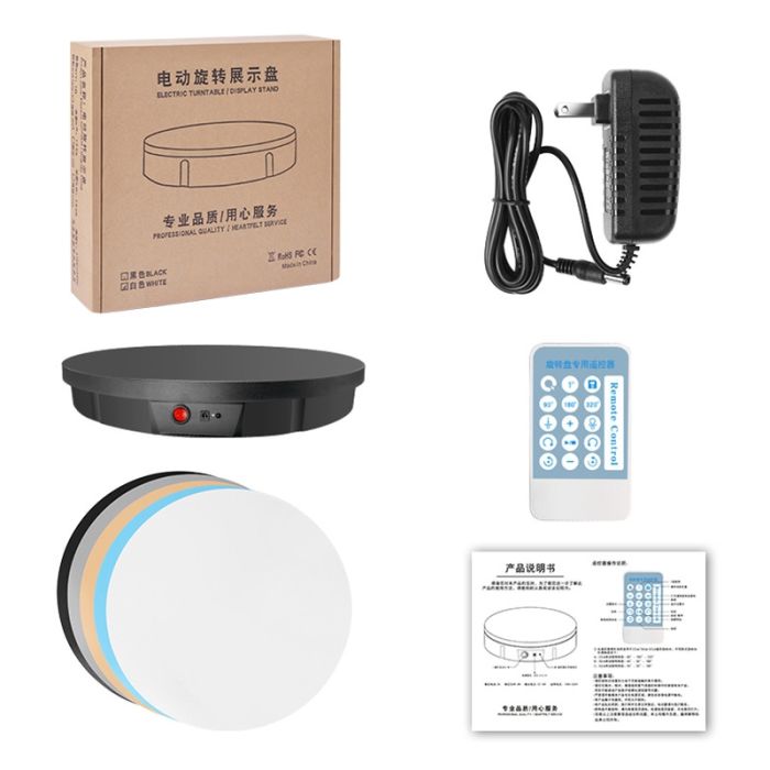 Поворотний стіл для предметної зйомки із вбудованим акумулятором Puluz EDA002243902B 52 см (до 100 кг) білий