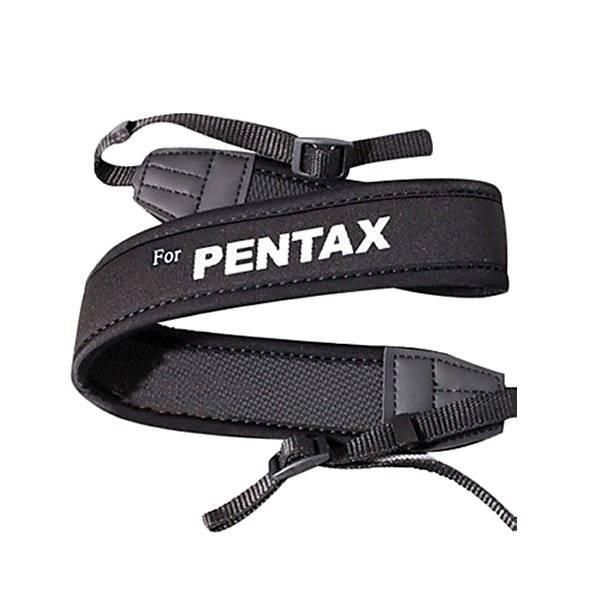 Плечовий шийний ремінь для фотоапаратів PENTAX (неопрен) - білий напис