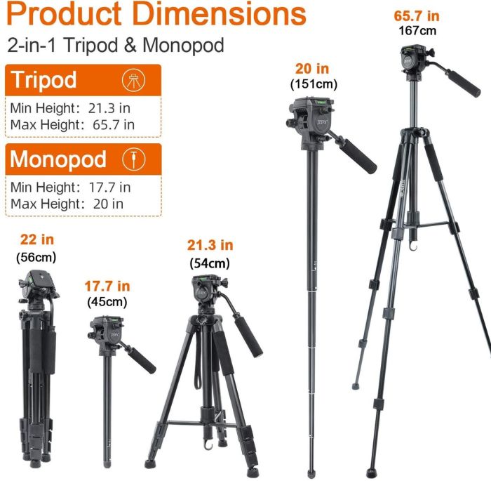 Штатив + монопод фірми JEIFN для фотоапаратів - Q-580 (Q580)