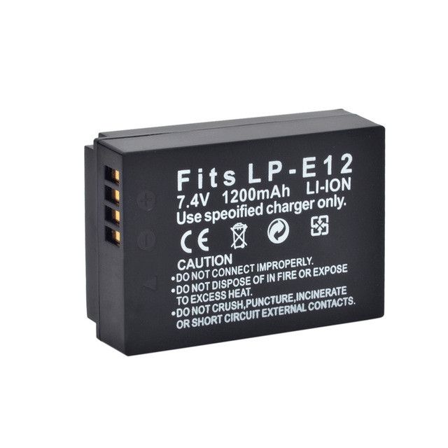 Акумулятор для фотоапаратів CANON EOS M, M2, M3, M10, M50, M100, M200, 100D - LP-E12 (аналог) - 1200 ma