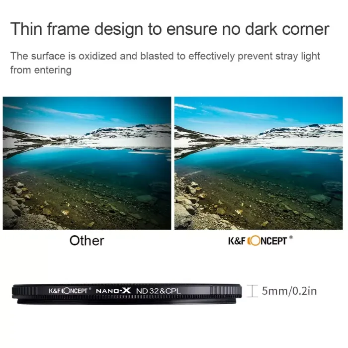 Світлофільтр K&F Concept 77 mm Nano-X ND8-CPL оптичне скло Schott B270 Німеччина