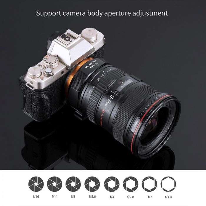 Адаптер K&F Concept EF-FX AF для Canon EF, EF-S на байонет FujiFilm FX (Canon EF-Fuji FX) - автофокусний
