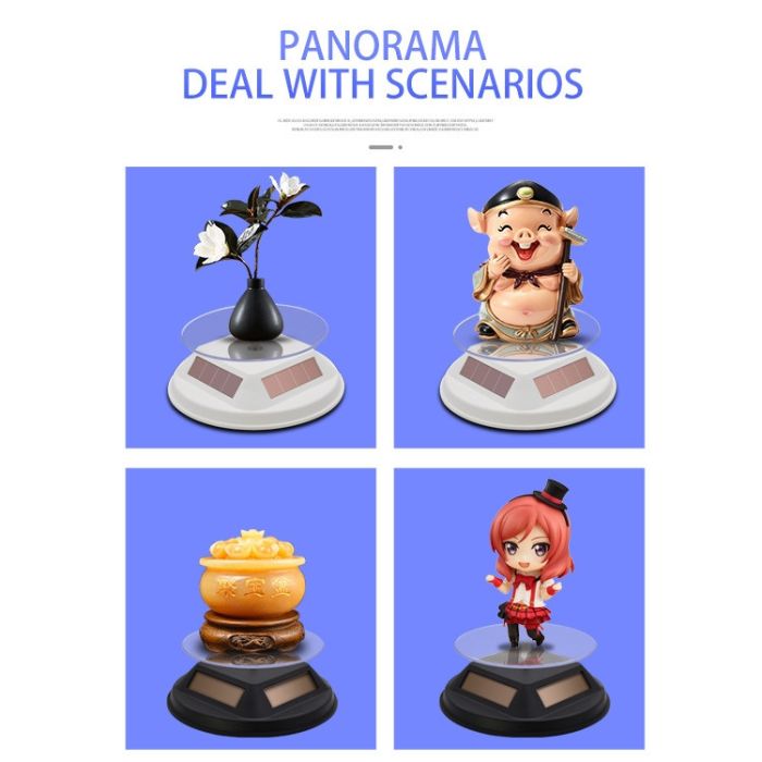 Поворотний стіл, що обертається на сонячних батареях TBD0601972501B 12 см, навантаження до 1 кг чорний