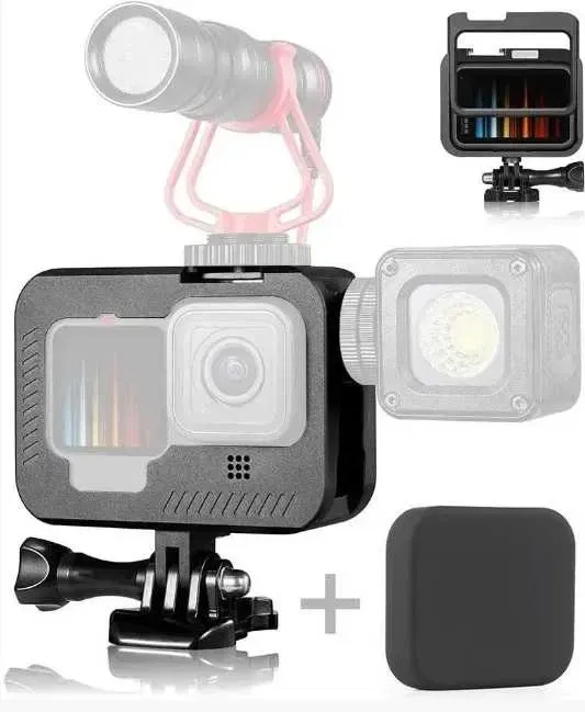 Алюмінієва рамка захисна від SHOOT для екшн камер GoPro Hero 9, 10 + кришка та кріплення