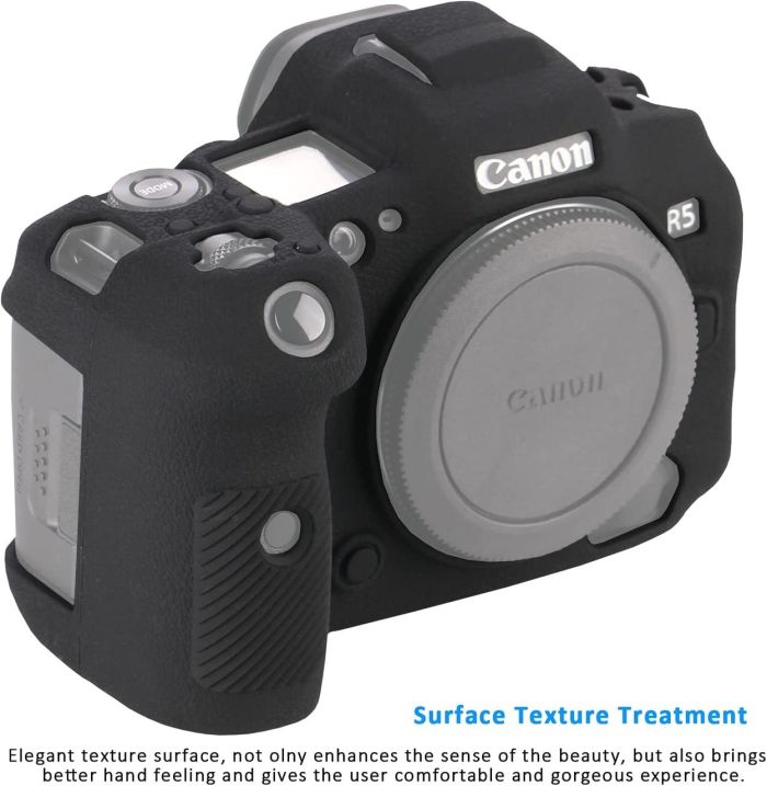 Захисний силіконовий чохол для фотоапаратів Canon EOS R5, R6 - чорний