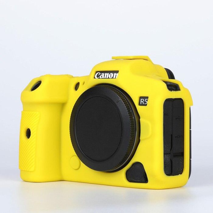 Захисний силіконовий чохол для фотоапаратів Canon EOS R5, R6 – жовтий