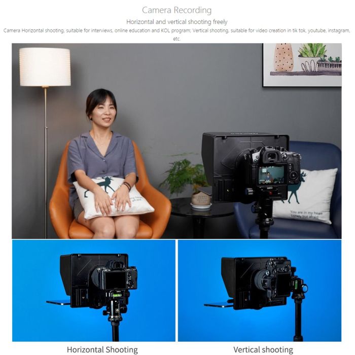 Телесуфлер - телепромтер Feelworld TP10 telepromter - суфлер для смартфона або планшета (10")