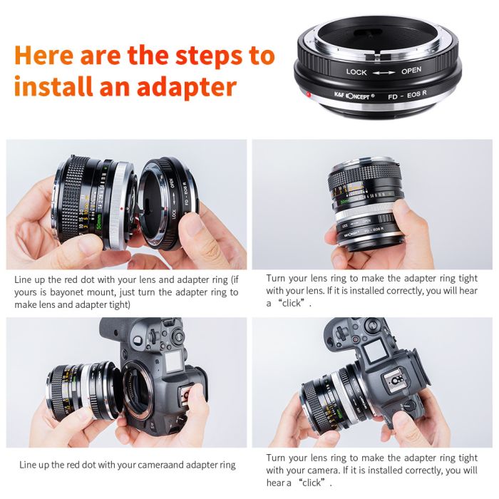 Адаптер (перехідник) K&F Concept FD - CANON EOS R (для бездзеркальних камер Canon з байонетом EOS RF)