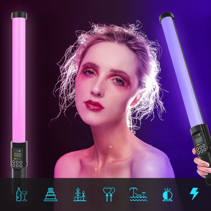 LED — освітлювач, відеосвітло, жзл RGB — Puluz PU4134 50 см (122 діоди) з вбудованим АКБ (2200 ма)