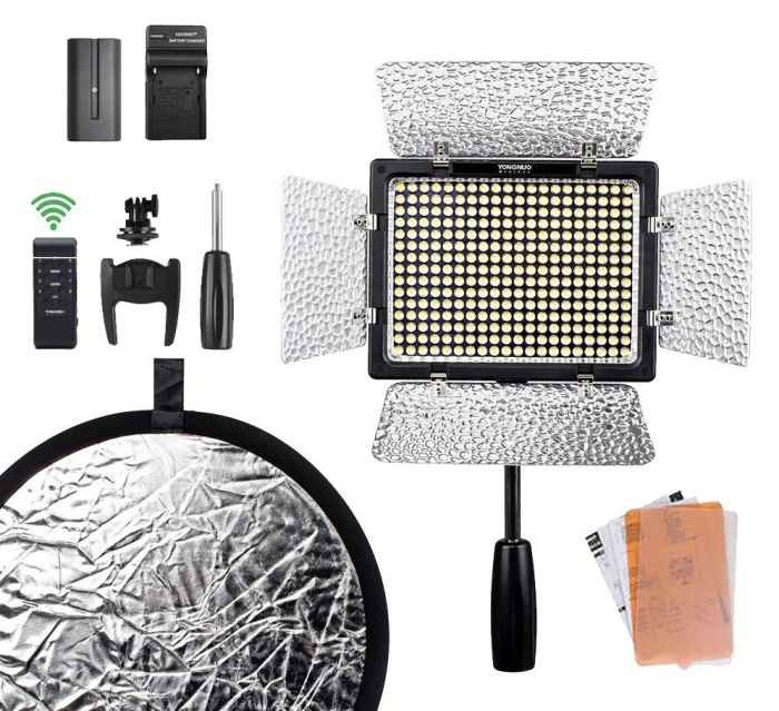 Комплект (набір) "MAX S" - LED - світло Yongnuo YN-300 III (3200-5500K) + акумулятор + зарядне + відбивач