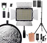 Комплект "XXL" LED світло Yongnuo YN-300 III + мережевий адаптер + стійка + акумулятор + зарядне + відбивач