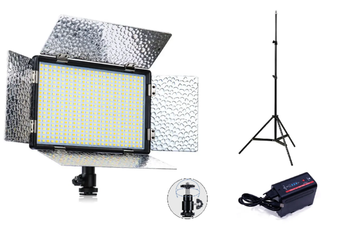 Комплект (набір) "MEDIUM XL" LED світло Teyeleec TL520 (3200-5600K) + акумулятор NP-F980 з USB + стійка 2.8 м.