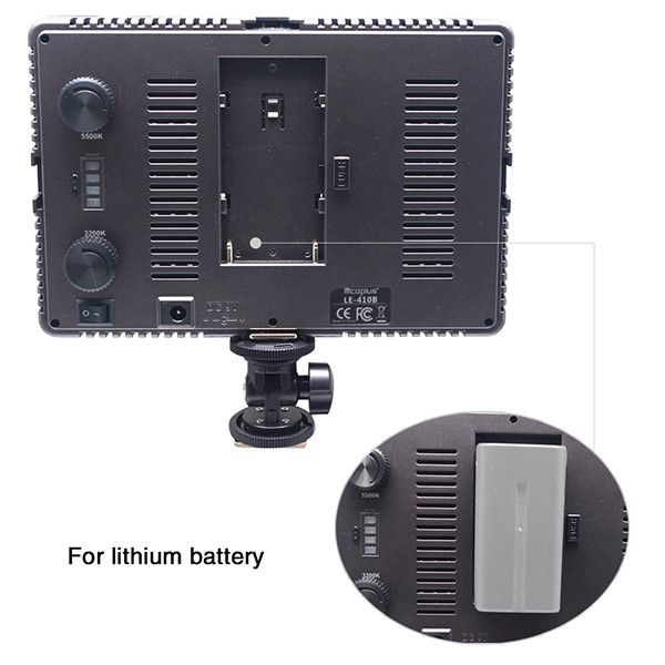 LED - освітлювач, відеосвітло Mcoplus LE-410B (3200-5500K) з регулюванням потужності та температури