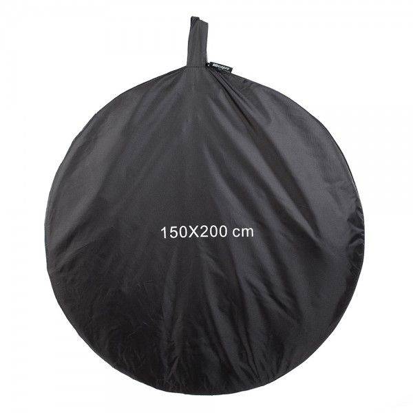 Фон складаний у пружинній рамці Visico BP-028 2 в 1 чорний/сірий (світло-сірий) 150x200см