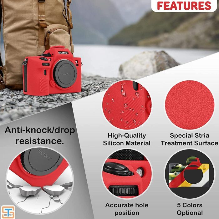 Захисний силіконовий чохол для фотоапаратів SONY A7R IV, A9 II - червоний