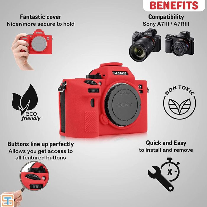 Захисний силіконовий чохол для фотоапаратів SONY A7R IV, A9 II - червоний