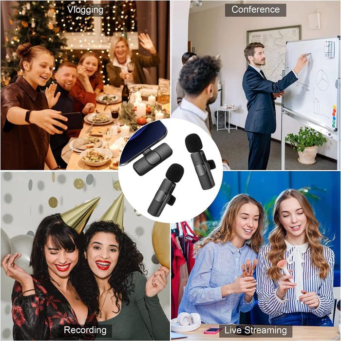 Бездротова петлична система на 2 мікрофони Convers К1 для телефонів IPhone 7, 8, Х, 11, 12, 13, 14 (BPM-01)