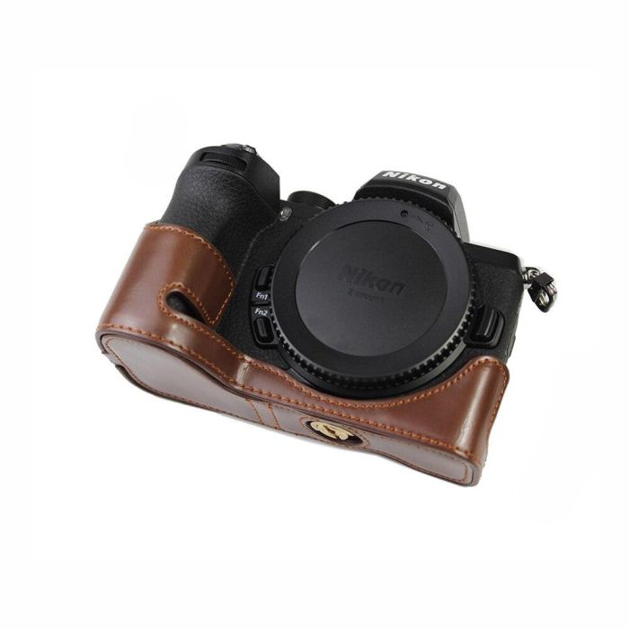 Отриманий хол текстура "Шкіра" з доступом до відсіків для Nikon Z50 - кава