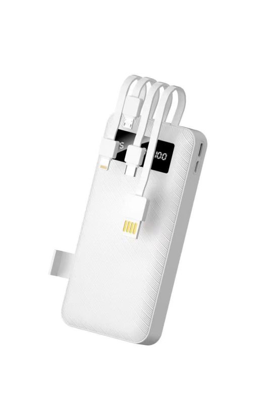 Повер банк (powerbank) Letang LT-S160 — 20000 ma, 2,1 A з вбудованими кабелями Micro-USB, Type C, USB-A X 2