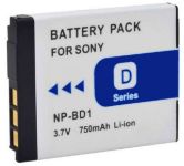 Акумулятор NP-BD1 (NP-FD1) - аналог для фотоапаратів Sony - 750 ma