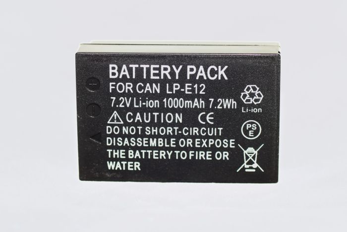 Акумулятори для фотоапаратів CANON 100D, CANON EOS M, EOS M200, SX 70 HS - LP-E12 (аналог) - 1000 ma